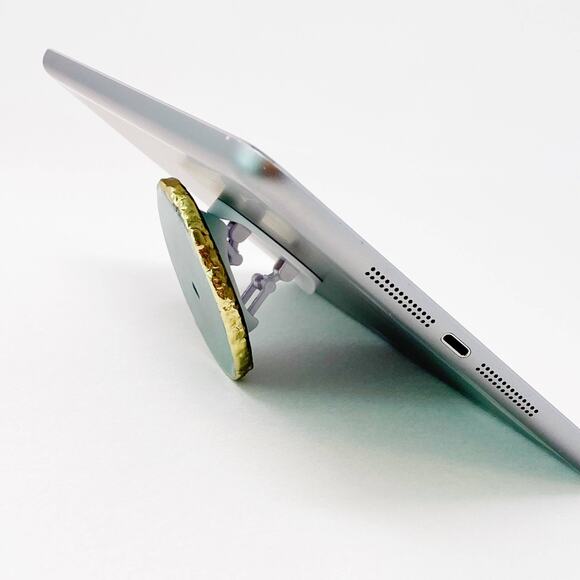 Golden Edge Natural Stone Phone Grip Pink Agate - Picture 6 of 6